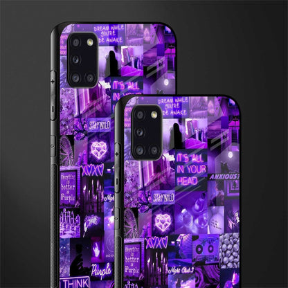 purple collage aesthetic glass case for samsung galaxy a31 image-2