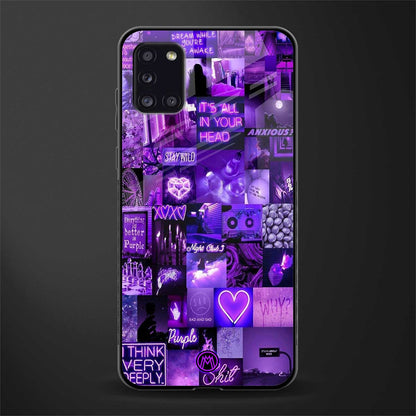 purple collage aesthetic glass case for samsung galaxy a31 image