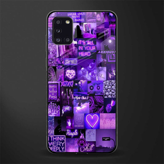 purple collage aesthetic glass case for samsung galaxy a31 image