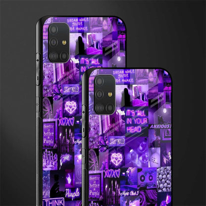purple collage aesthetic glass case for samsung galaxy a51 image-2