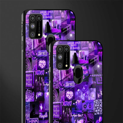 purple collage aesthetic glass case for samsung galaxy m31 image-2