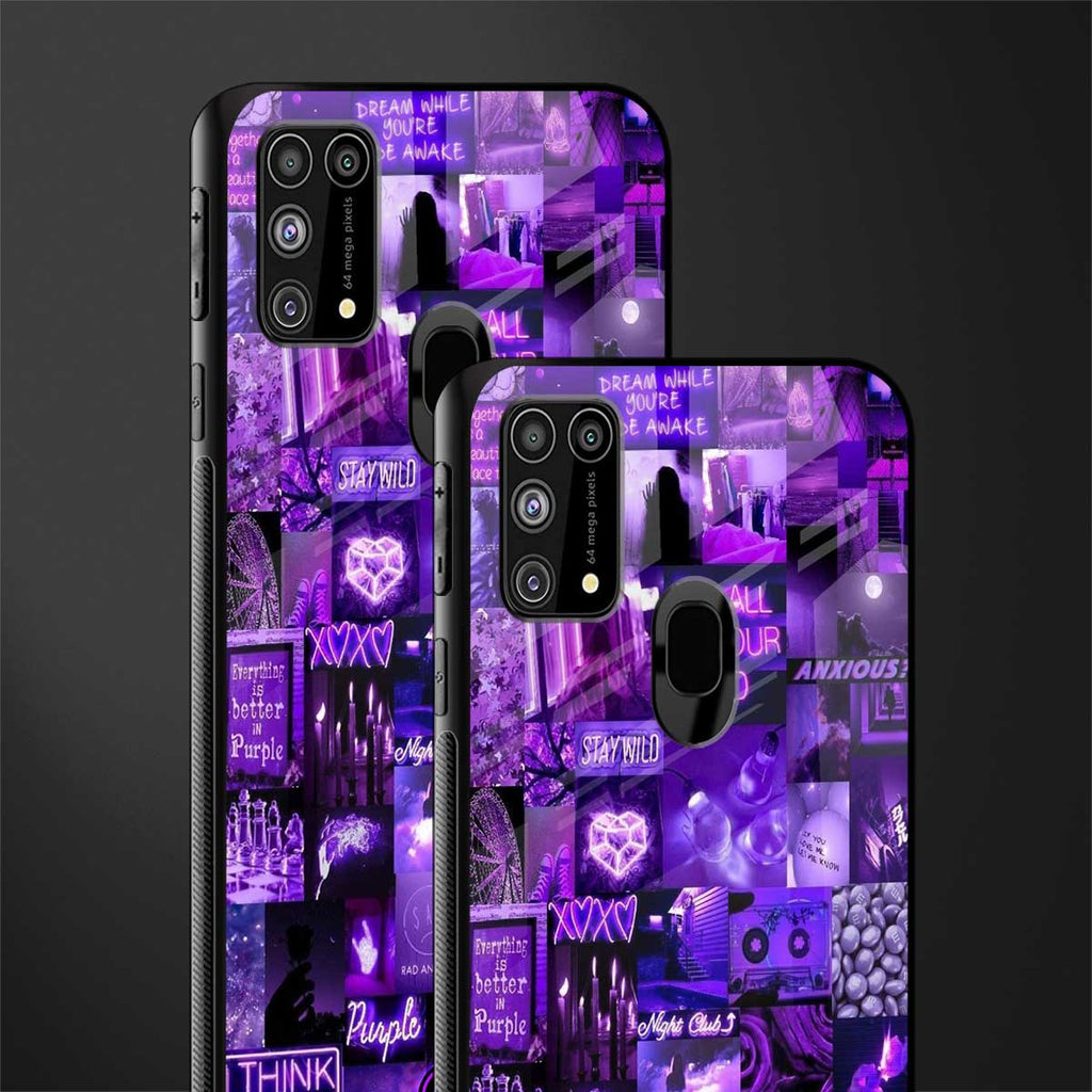 purple collage aesthetic glass case for samsung galaxy m31 prime edition image-2
