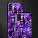 purple collage aesthetic glass case for samsung galaxy m21 image-2