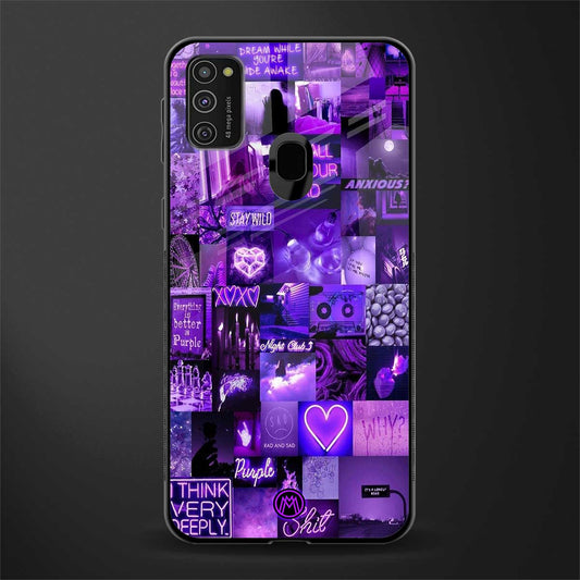 purple collage aesthetic glass case for samsung galaxy m30s image