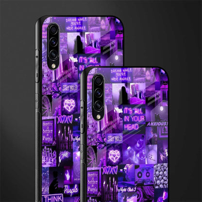 purple collage aesthetic glass case for samsung galaxy a50 image-2