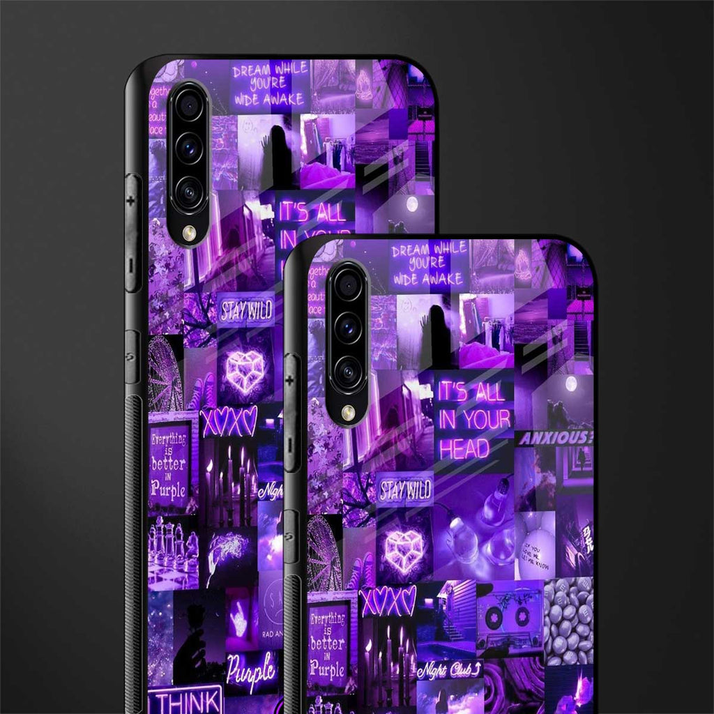 purple collage aesthetic glass case for samsung galaxy a30s image-2