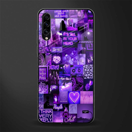 purple collage aesthetic glass case for samsung galaxy a50 image