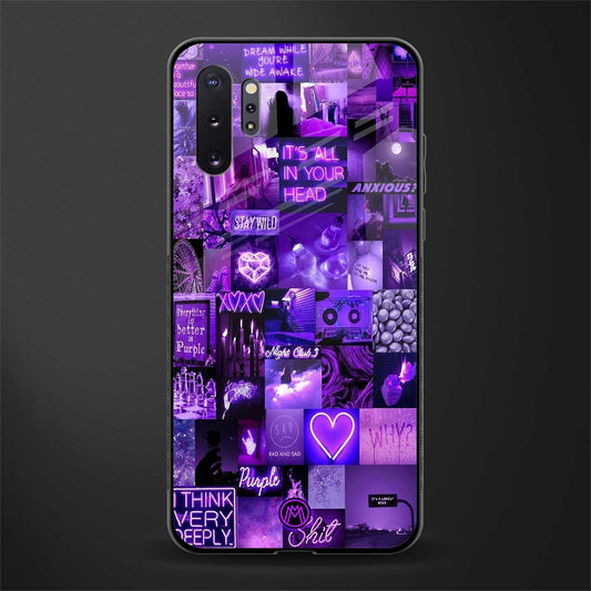 purple collage aesthetic glass case for samsung galaxy note 10 plus image