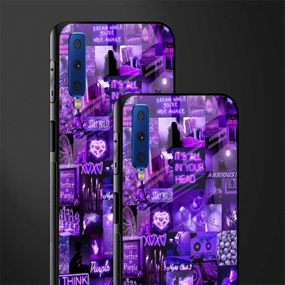 purple collage aesthetic glass case for samsung galaxy a7 2018 image-2