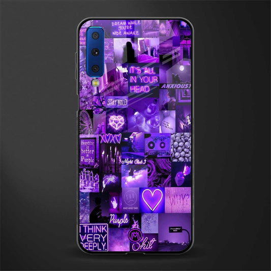 purple collage aesthetic glass case for samsung galaxy a7 2018 image
