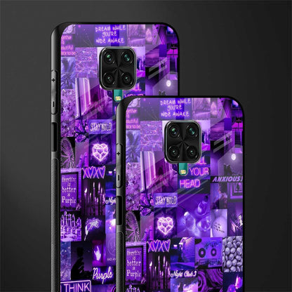 purple collage aesthetic glass case for poco m2 pro image-2