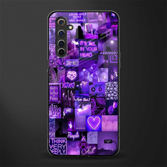purple collage aesthetic glass case for realme 6i image