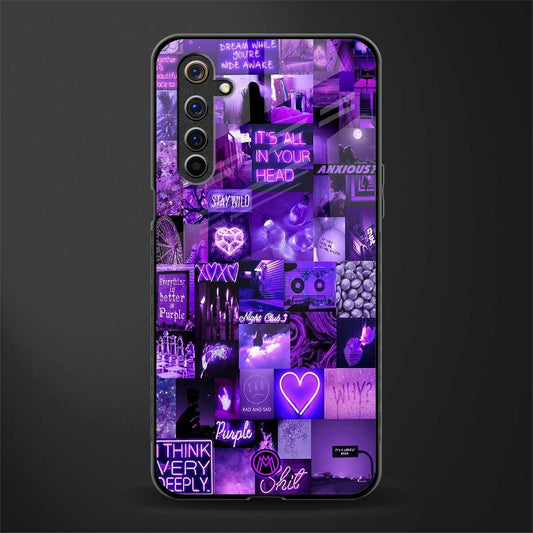 purple collage aesthetic glass case for realme 6 pro image