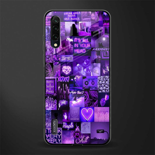 purple collage aesthetic glass case for mi a3 redmi a3 image