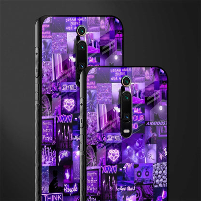 purple collage aesthetic glass case for redmi k20 pro image-2