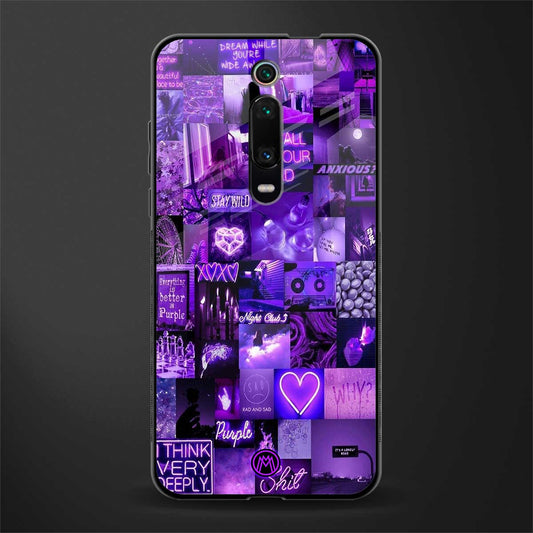 purple collage aesthetic glass case for redmi k20 pro image