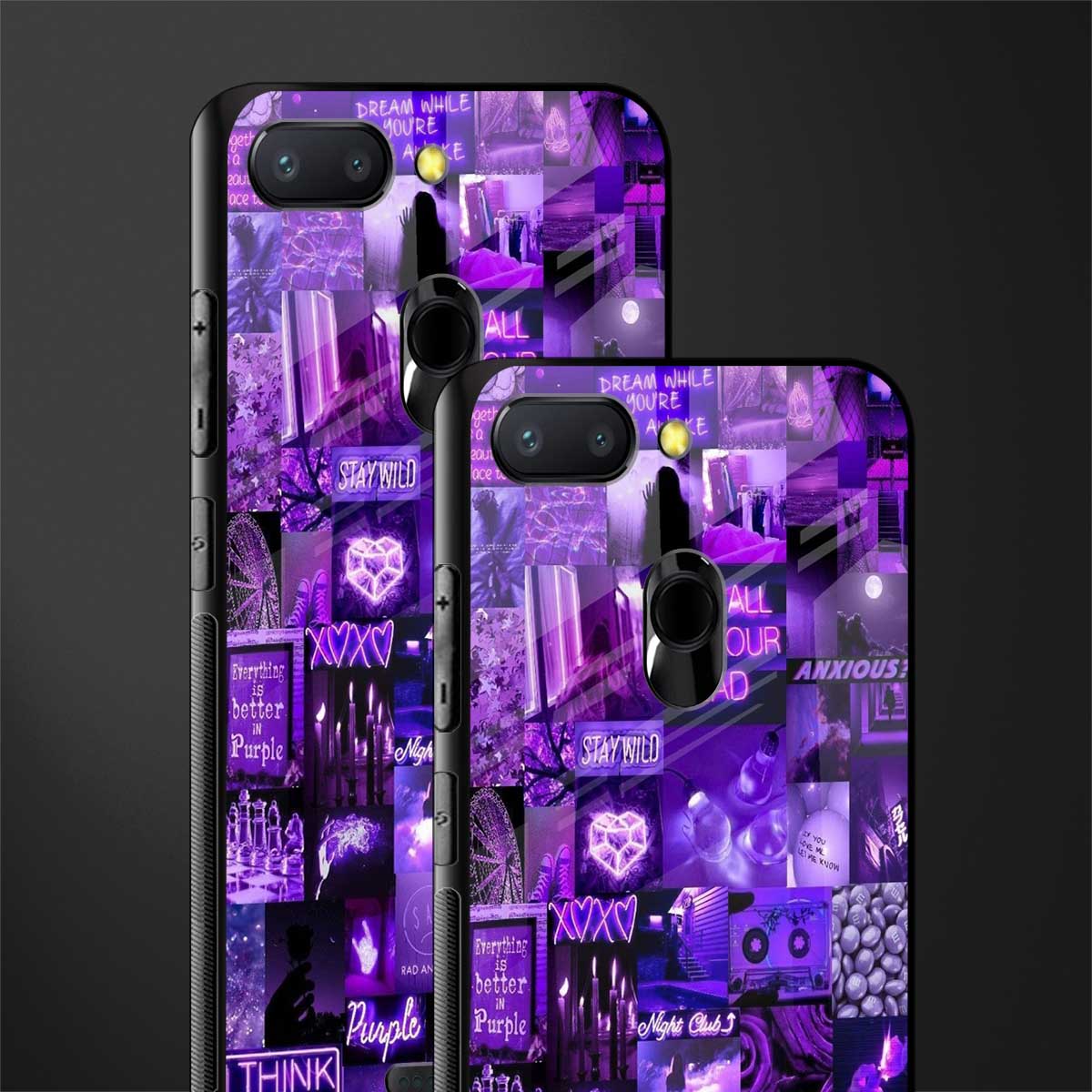 purple collage aesthetic glass case for redmi 6 image-2
