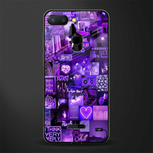 purple collage aesthetic glass case for redmi 6 image