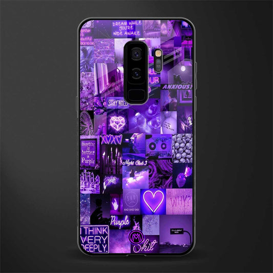 purple collage aesthetic glass case for samsung galaxy s9 plus image