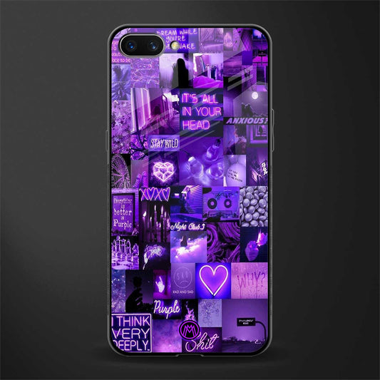 purple collage aesthetic glass case for oppo a3s image
