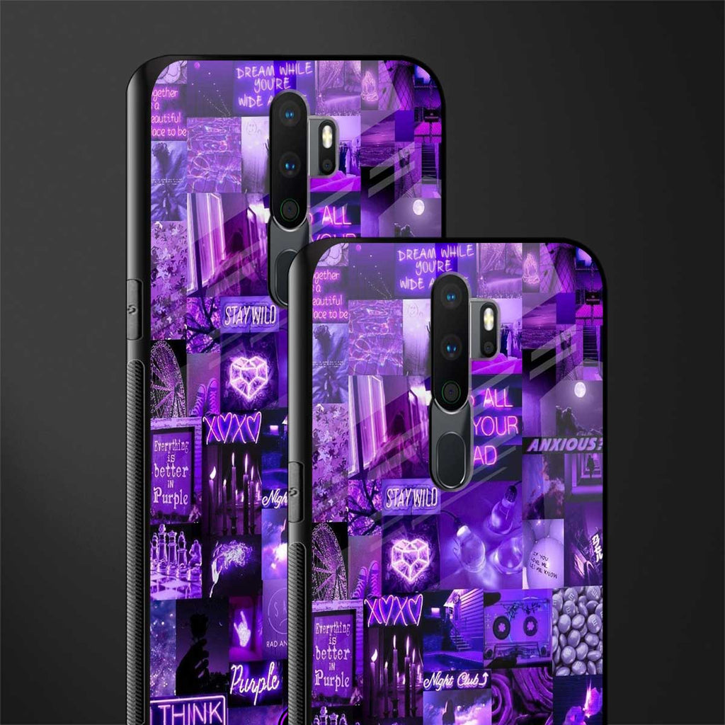 purple collage aesthetic glass case for oppo a5 2020 image-2