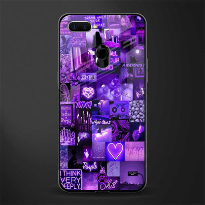 purple collage aesthetic glass case for oppo a12 image
