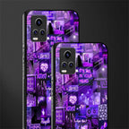 purple collage aesthetic back phone cover | glass case for vivo y73