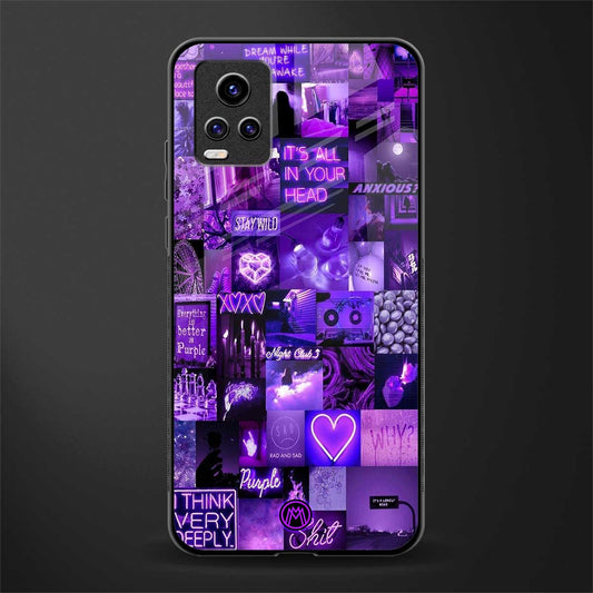 purple collage aesthetic back phone cover | glass case for vivo y73