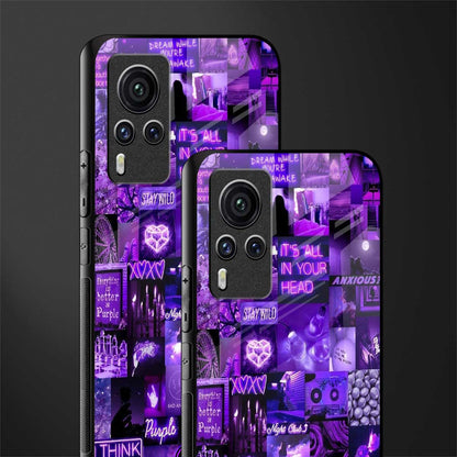purple collage aesthetic glass case for vivo x60 pro image-2