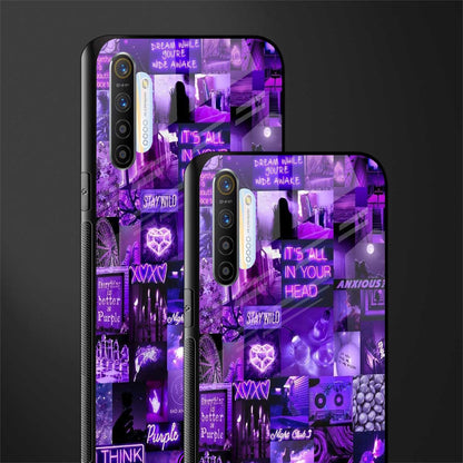 purple collage aesthetic glass case for realme x2 image-2