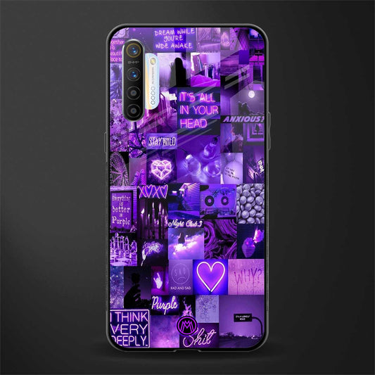 purple collage aesthetic glass case for realme x2 image