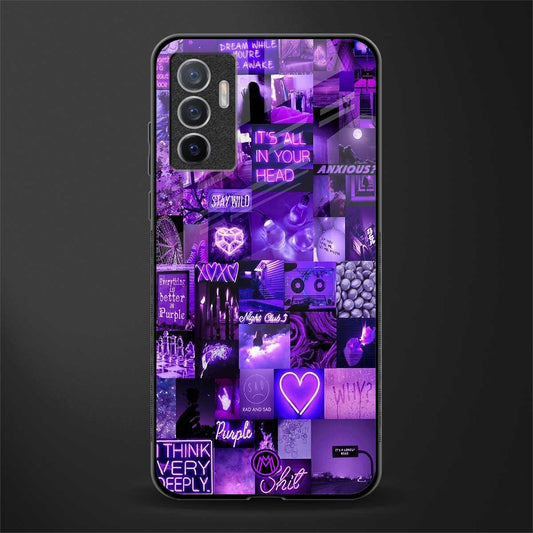 purple collage aesthetic glass case for vivo v23e image