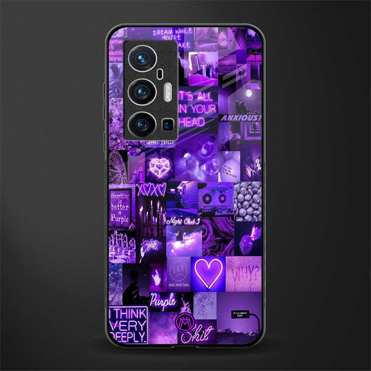purple collage aesthetic glass case for vivo x70 pro plus image