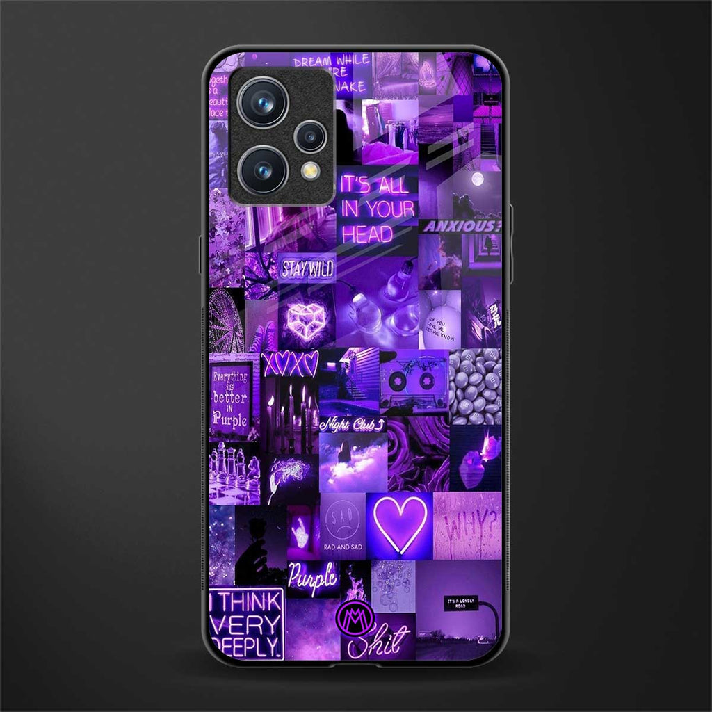 purple collage aesthetic glass case for realme 9 pro plus 5g image