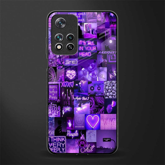 purple collage aesthetic glass case for poco m4 pro 5g image