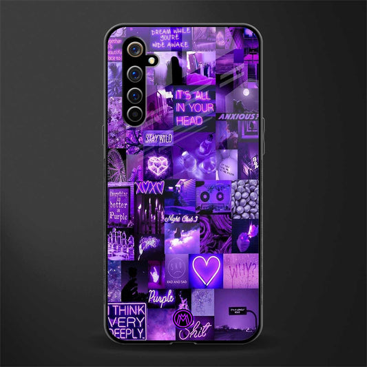 purple collage aesthetic glass case for realme x50 pro image