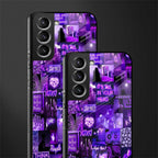 purple collage aesthetic glass case for samsung galaxy s22 plus 5g image-2
