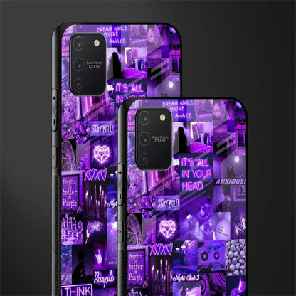 purple collage aesthetic glass case for samsung galaxy s10 lite image-2
