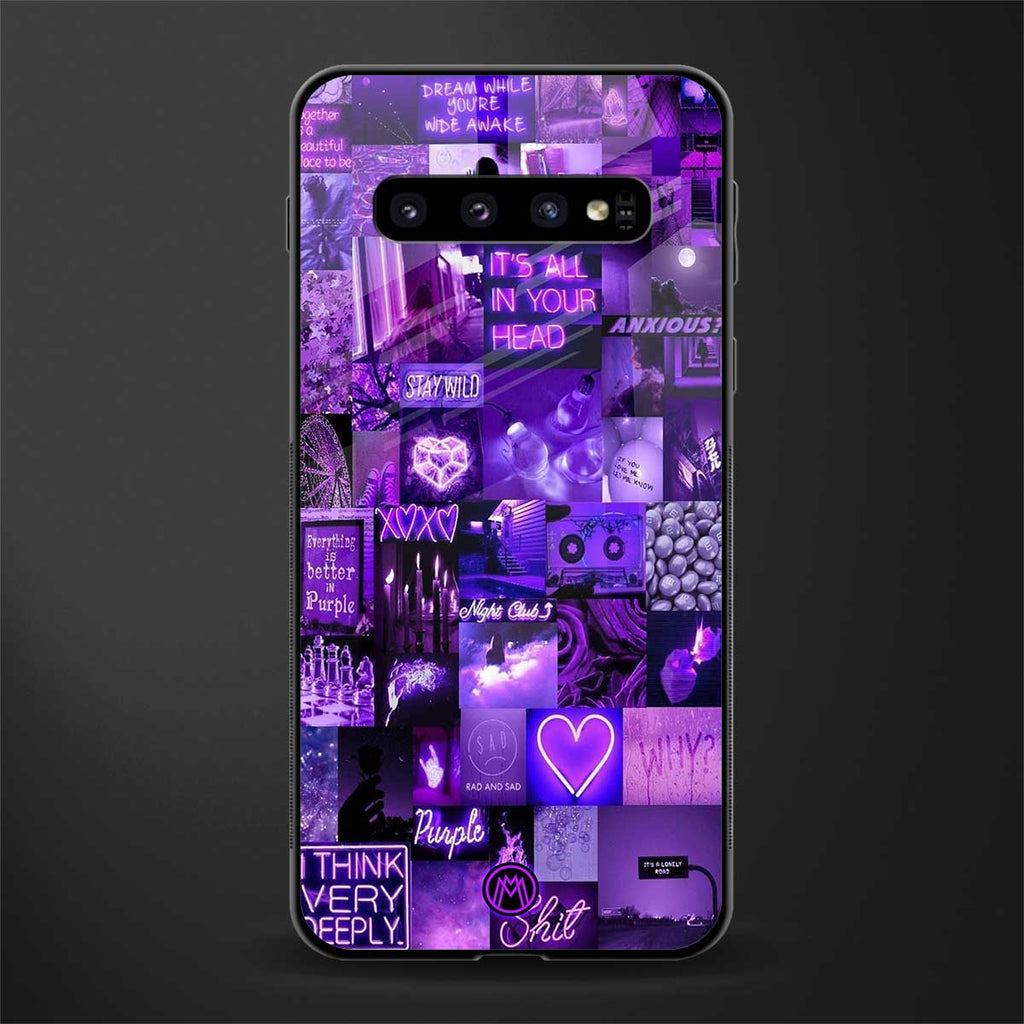purple collage aesthetic glass case for samsung galaxy s10 image