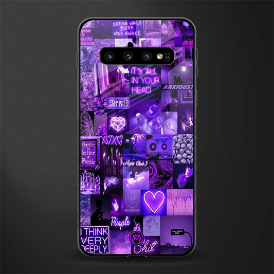 purple collage aesthetic glass case for samsung galaxy s10 image