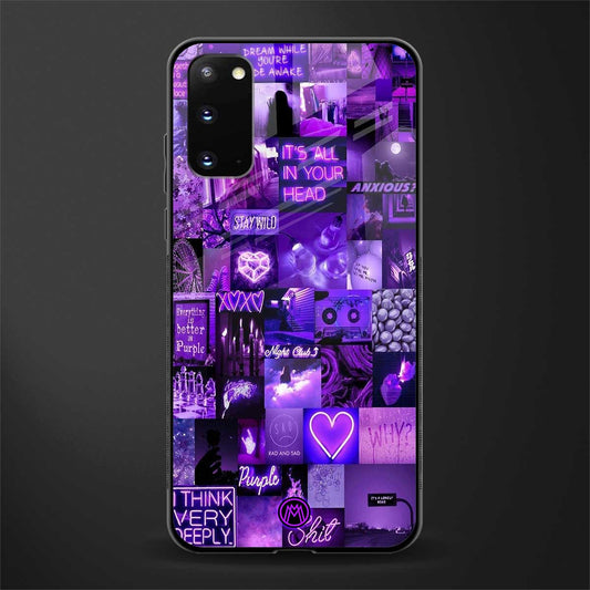 purple collage aesthetic glass case for samsung galaxy s20 image