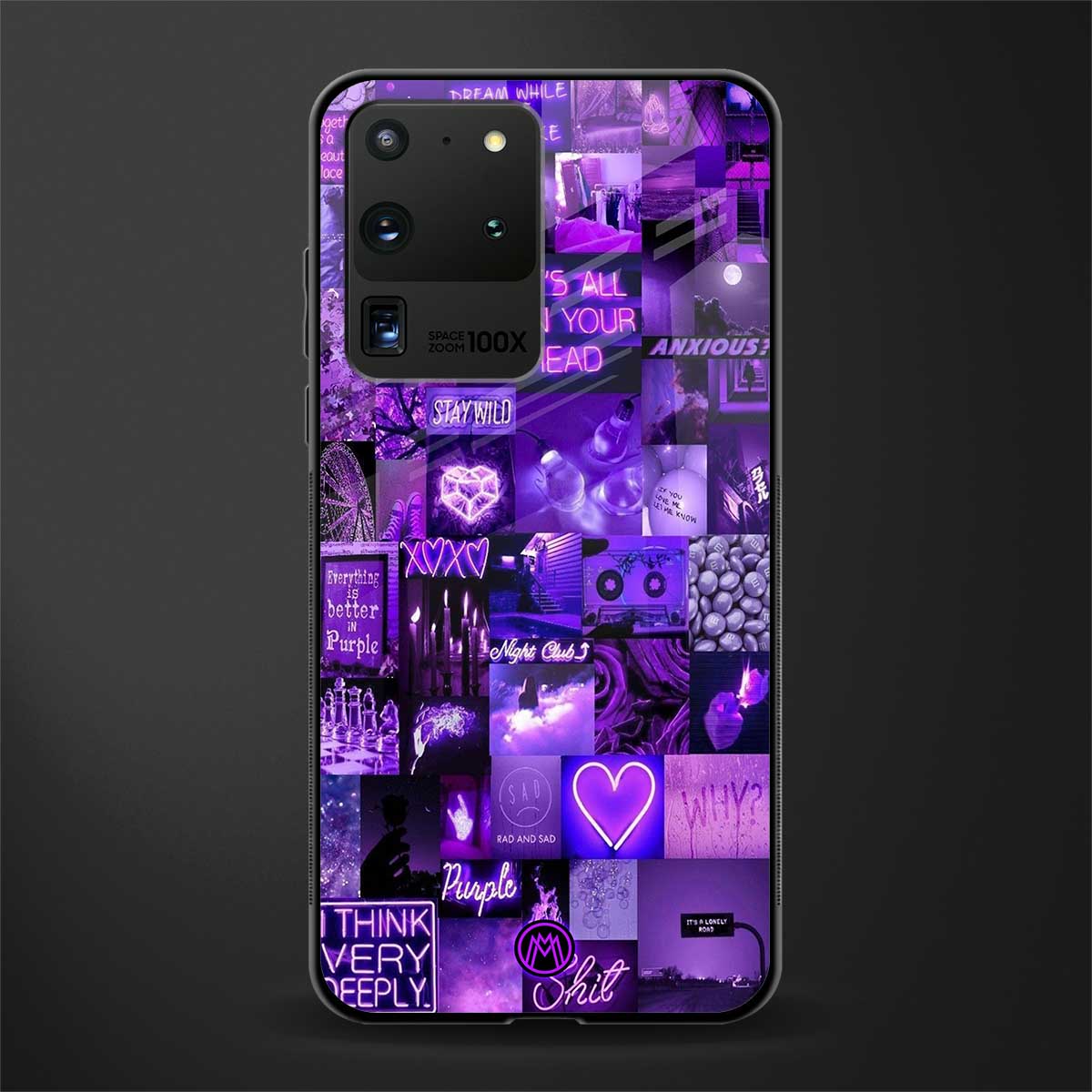 purple collage aesthetic glass case for samsung galaxy s20 ultra image