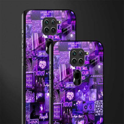 purple collage aesthetic glass case for redmi note 9 image-2