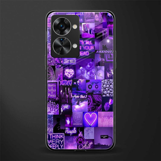 purple collage aesthetic glass case for phone case | glass case for oneplus nord 2t 5g