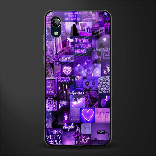 purple collage aesthetic glass case for vivo y90 image
