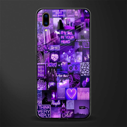 purple collage aesthetic glass case for vivo v11 pro image