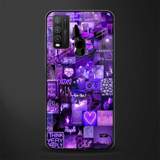 purple collage aesthetic glass case for vivo y30 image