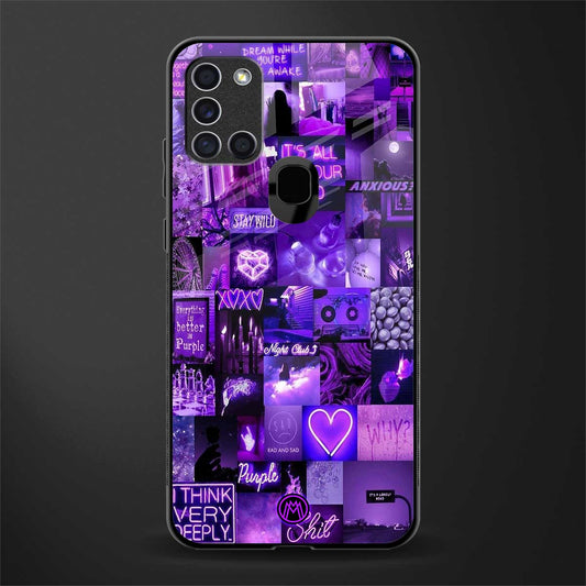 purple collage aesthetic glass case for samsung galaxy a21s image