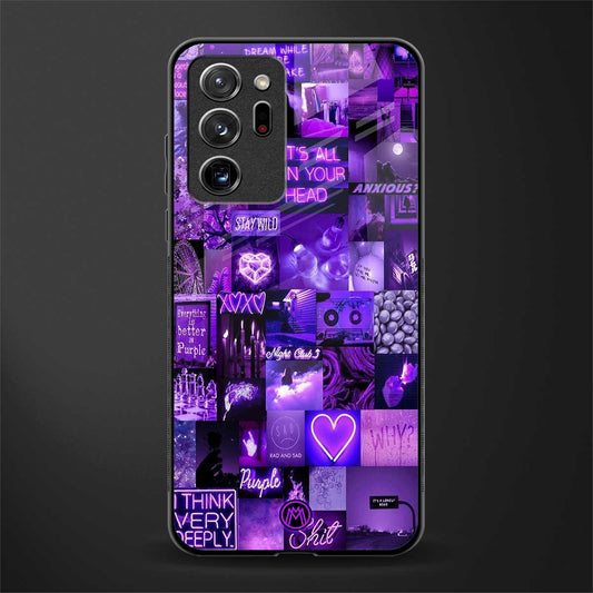 purple collage aesthetic glass case for samsung galaxy note 20 ultra 5g image