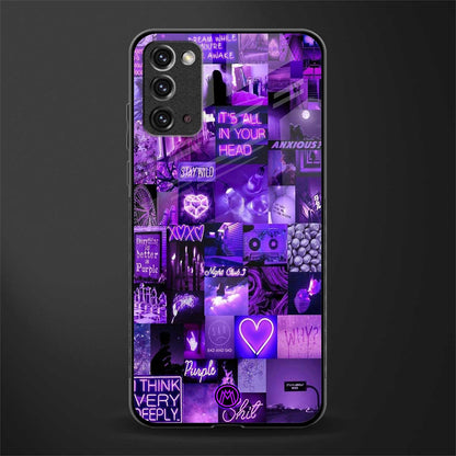 purple collage aesthetic glass case for samsung galaxy note 20 image